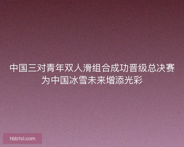 中国三对青年双人滑组合成功晋级总决赛为中国冰雪未来增添光彩