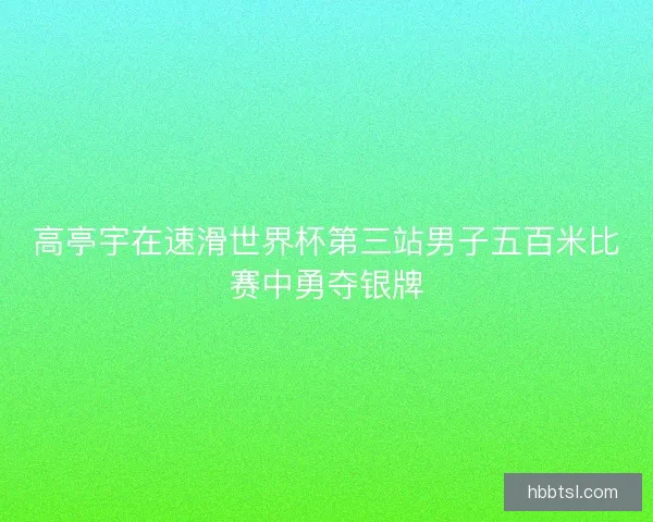 高亭宇在速滑世界杯第三站男子五百米比赛中勇夺银牌