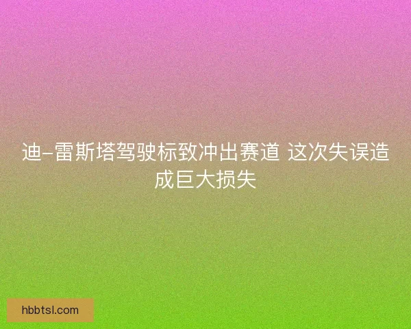 迪-雷斯塔驾驶标致冲出赛道 这次失误造成巨大损失