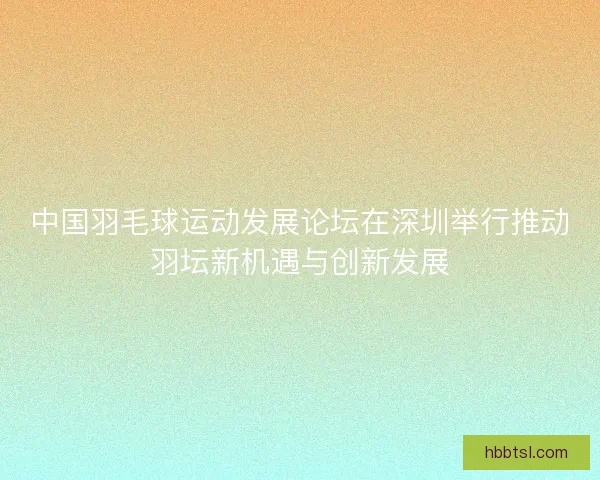 中国羽毛球运动发展论坛在深圳举行推动羽坛新机遇与创新发展 中国羽毛球运动发展论坛在深圳举行推动羽坛新机遇与创新发展